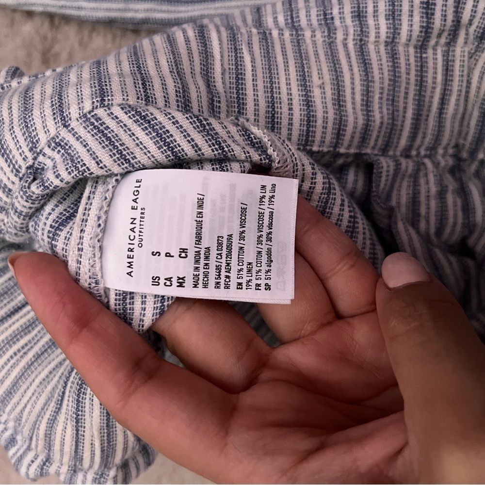 American-eagle Women's White and Blue Trousers - Picture 7 of 7
